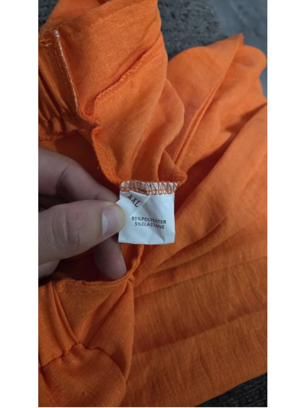 Women’s Orange 2-Piece Set XXL Solid Sleeveless Top + Wide-Leg Elastic Pants